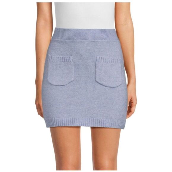 Free PeopleViola Knit Periwinkle Mini Skirt NWT - Picture 2 of 9